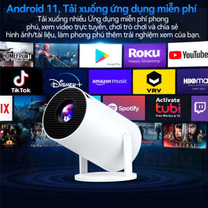 [SALE TẾT 15.01 - 10.02] Máy Chiếu Phim 4K GOOJODOQ Full HD 1080p Wifi Bluetooth Android 11 Màn Hình Điện Thoại Hỗ Trợ Netflix Tik Tok YouTube