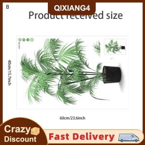 【QIXIANG4】 Mô phỏng của cây xanh trong chậu dán tường nghệ thuật cho phòng ngủ phòng khách trang trí tường decal