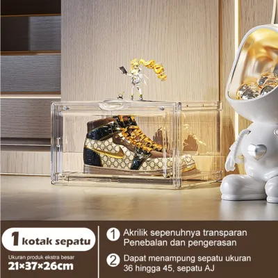 Trove Kotak sepatu/rak sepatu akrilik berkualitas tinggi yang sepenuhnya transparan