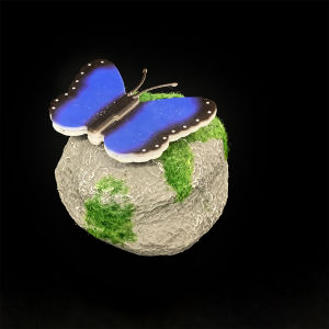 Decorative Solar Butterfly Garden Light Faux Stone Pathway Lamp Waterproof LED Outdoor Landscape Lighting For Yard Lawn Patio Walkway Backyard Decor Mothers Day