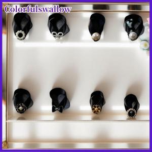 Colorfulswallow Ruy băng màu đen Trâm tang lễ tưởng niệm Pin tang áo phụ nữ người đàn ông Ribbon Tie pin phù hợp với áo sơ mi cổ áo pins phụ kiện quần áo