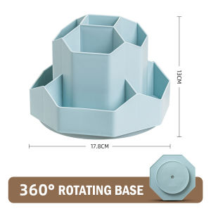 Rotating Makeup Holder with Base 360° Rotation Large Capacity Desktop Stationery Cosmetic Organizer Stand/Rainbow Culture