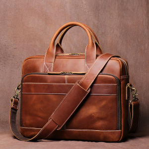 Briefcase Office Bag Leather Laptop Bag Crossbody Bags Messenger Bag For Men Shoulder Bag For 16-inch Laptop Bag NASVA