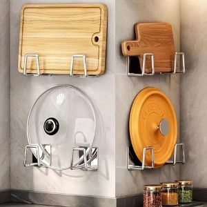 ANGY  Multi-Functional Kitchen Storage Rack Square Space-Saving Wall-Mounted Pot Lid Holder Easy Install Durable Serving Board Organizer Home