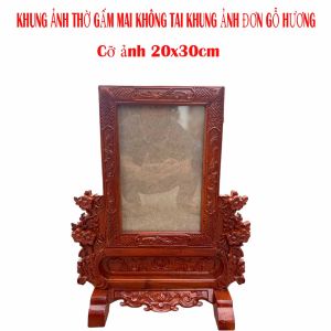 Khung hình thờ mai gấm không tai khung ảnh đơn gỗ hương