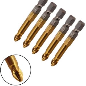 Bộ 5 Mũi Vặn Vít Phủ Titan PH2 50mm 1/4" Chuôi Lục Giác 6mm Đầu Chữ Thập Đuôi Gài Phụ Kiện Cho Máy Khoan Và Máy Vặn Vít