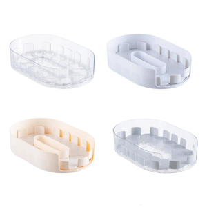 Rotating Kitchen Organizers Clear PET Container Adjustable Compartments Sturdy Base for Refrigerator Storage