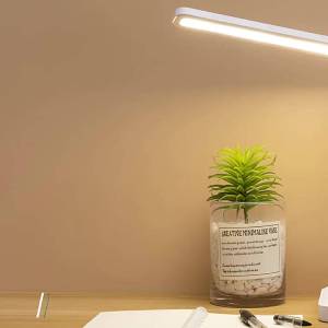 USB LED Light Rechargeable Desk Table Lamp Touch Control Reading Study Work Natural White Warm Light Dimmable