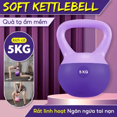 (Q312-5KG)-BG Tạ Bình Vôi Kettlebell Tạ Quai Xách 5KG PVC Lõi Cát Sắt Tập Mông Đùi
