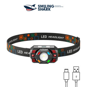 SENTER KEPALA ZOOM LED M60 SMILING SHARK TD-0217A 50W - 5 MODE - MODE SENSOR TANGAN - JARAK JAUH