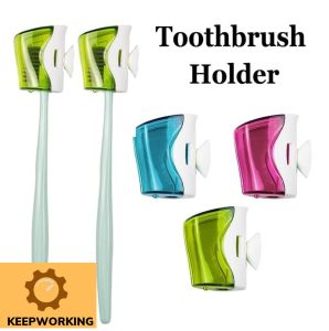 KEEPWORKING 1Pcs Portable Toothbrush Head Covers with Suction Cup/Toothbrush Dustproof Holder Protector Case Caps