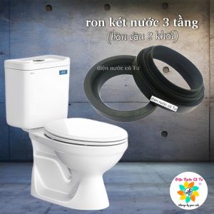Ron Cao Su Két Nước Dành Cho Bồn Cầu 2 Khối Két Rời Ron Xốp Bồn Cầu 3 Tầng Dày Chống Rò Rỉ Nước