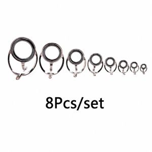 1Set Fishing Rod Guides Tips Stainless Steel Fishing Rod Guide For Broken Rod Eye Ring Repair Replace
