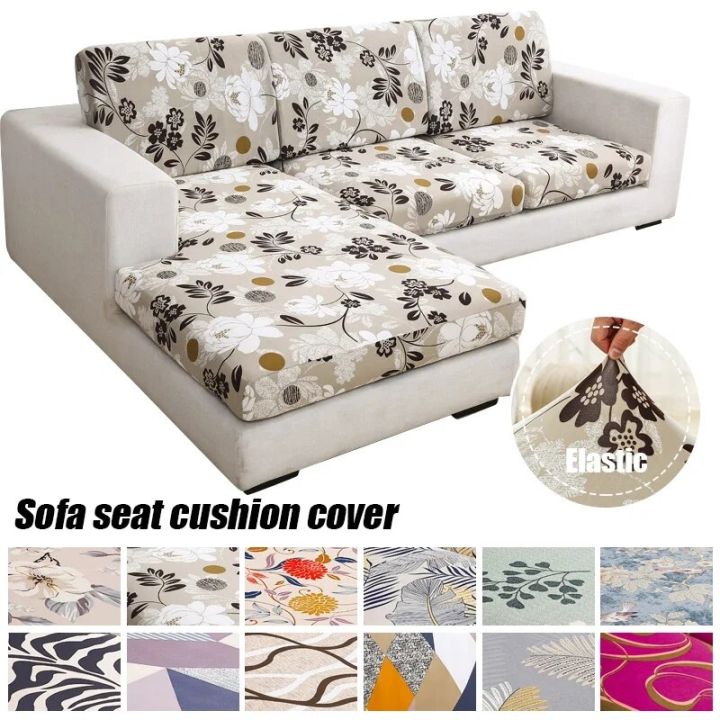 Elastic Sofa Seat Cushion Cover 1/2/3/4 Seater Lshape Printed Sofa