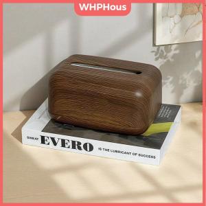 WHPHous New Chinese-style Simple Walnut Color Tissue Box Household Solid Wood Living Room Storage Carton Wooden Tissue Storage Box