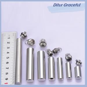 Ditur Stainless Steel Bottle Cremation jewelry Cylinder Tube Ash Urn Pendant Necklace