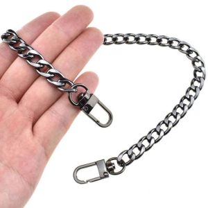 100/110/120CM Long Chain for Leather Bag Shoulder Strap Black Metal Chain Sling Strap Handbag Purse Shoulder Bag Accessories Replacement