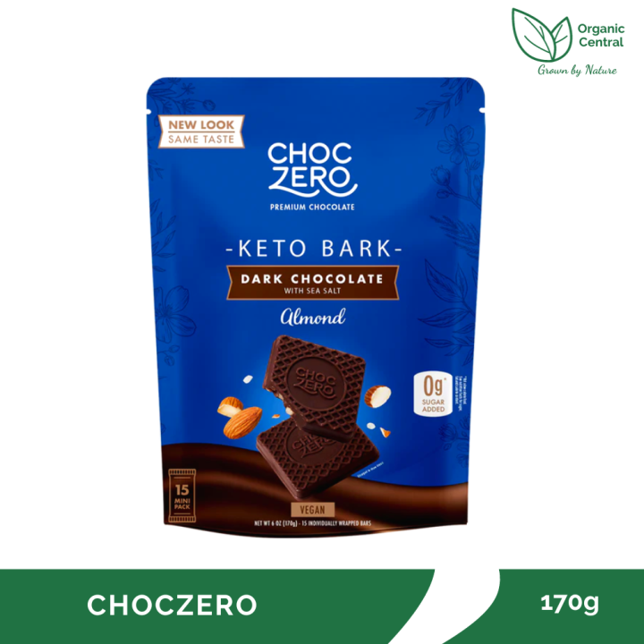 Choc Zero Sugar Free Dark Chocolate with Sea Salt Almonds 170g | Lazada PH