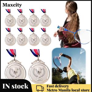 10Pcs Gold/Silver/Bronze Medal Award Medals with Neck Ribbon Metal Winner Medals 5cm Competition Prize Medals Trophy Pattern for Marathon Ball Games