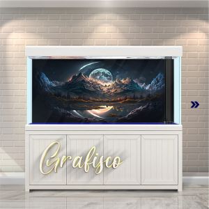 Stiker Background Aquarium Vinyl Premium Tahan Air - Mountain Scenery (MS)