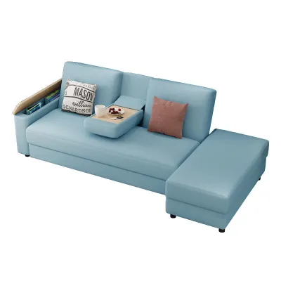 Scandinavian style sofa living room small household foldable storage multifunctional space-saving three fabric sofa bed dual-use