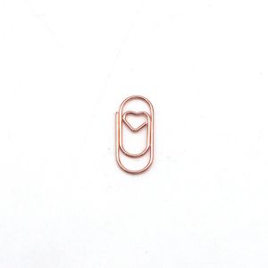 50pcs/bag Gold Rose Gold Paper Clips Mini Paper Clips Lovely Heart Shaped Binder Clips Photo Clamp Clamp Patchwork Clips