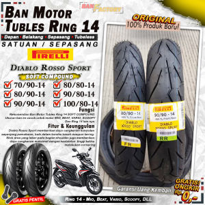 Ban Motor Beat Pirelli Diablo Rosso Sport Ring 14 Tubles Ban Motor Tubeless Mio Beat Vario Ring 14