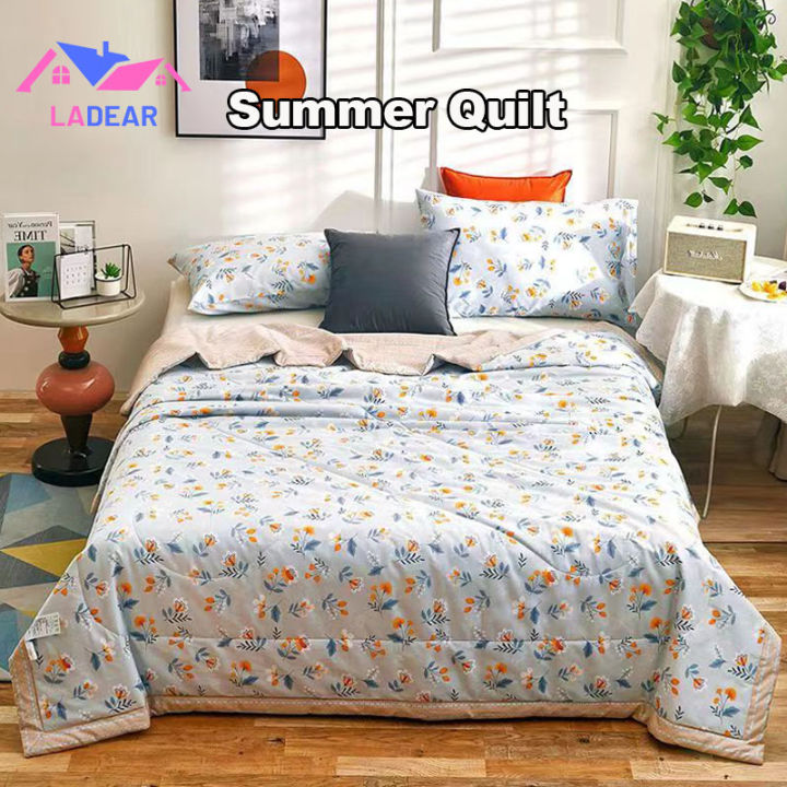 {SG} Summer Quilt Cute Cotton Breahable Blanket Comforter Soft for All Season Single Double