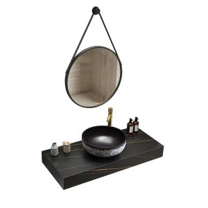 AUREO Bathroom Vanity Mirror Cabinet Combination Rock Slab Countertop Sink Sets 91-120cm Rock Slab/Artificial Stone Intelligent Mirror Self-Contained Installation Modern Style