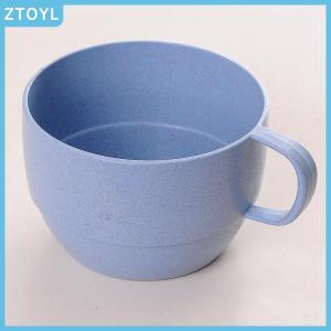 ZTOYL Nordic Style Plastic Tea Cup Coffee Tea Milk Drink Cup Eco-friendly Reusable Wheat Straw Cup Travel Bathroom Toothbrush Cup