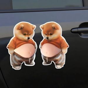 BEIBEI Funny 3D Soft Belly Cat Sticker Squeezeable Waterproof Animal Laptop Decal School Supplies Silicone Inu Dog Phone Case Decoration Childrens Birthday Party