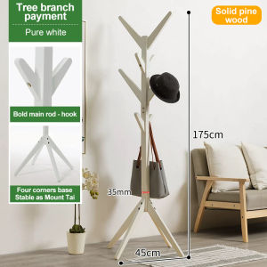 1.75M Multi Bag Coat Rack Umbrella Stand Clothes Rack Wooden Hat Clothing Organizer Rack Drying Rack