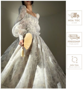 Đầm Thiết Kế Họa Tiết Đính Đá Dáng Dài - VH105