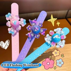 Cartoon Kuromi LED Flashing Wristband My Melody Birthday Decoration Cinnamoroll Anime Wristband Child Puzzle Toy Boys Girls Birthday Gift