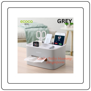 【JJ HOME】Square Tissue Box with Storage Organizer | Double-Layer | Desk & Home Use