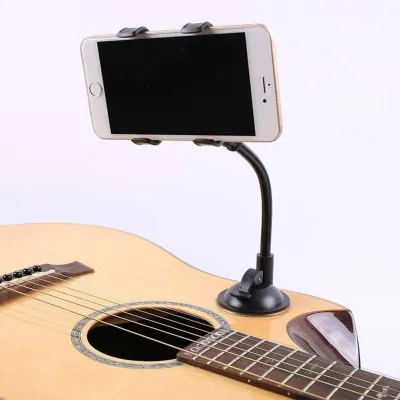 Guitar Smartphone Holder Mount Clip Suction Cup Adjustable Phone Stand for Acoustic Electric Guitar Ready Stock