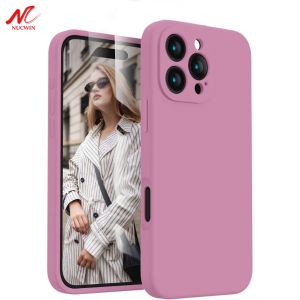 For iPhone 16 Pro Max Liquid Silicone Case Antiskid Full Lens Shockproof Protection Cover for iPhone 11 12 13 14 15 Pro Max Plus