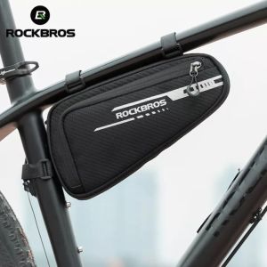 【Giao hàng địa phương】ROCKBROS Túi Xe Đạp 1.2L Dung Tích Lớn Túi Đi Xe Đạp Cơ Động Siêu Nhẹ Túi Tam Giác Phản Quang Khung Phía Trước Trên Túi Hình Ống Phụ Kiện Xe Đạp