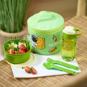 COD Tas Bekal Anak Set Astronot / Kotak Makan Botol Sendok Garpu Lunch Fit