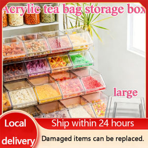8PCS Coffee Tea Bag Snack Acrylic Organizer Candy Organizer With Cover Rack Desktop Storage Box