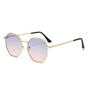 PLLEWY Metal Full-frame Sunglasses Anti UV Round Frame Women Eyewear Fashion Street Photography Shades Eyewear Summer