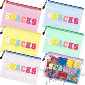 Abbylike 12 Pcs Snack Bags Pouch Travel Makeup Cosmetic Bag Clear Letter Zipper Pouch Waterproof PVC Organizer Storage for Women