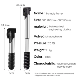 Bicycle Pump Foot Pedal Tire Inflator With Pressure Gauge Air Pump 160psi For Bike Motorcy car