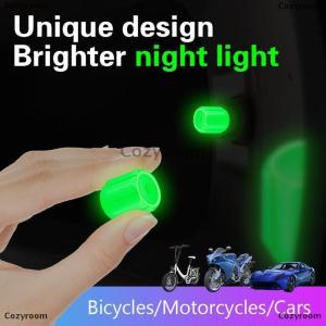 [COD] Cozyroom 4pc Luminous Tire Valve Caps For Car Motorcycle Bike Wheel Hub Styling Tool Glow In Dark Valve Stem Air Dust Rim Cover Accessory