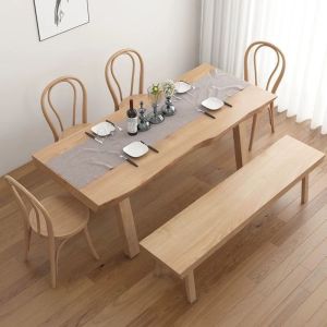 Dining Table Log Dining Table Household Small Apartment Solid Wood Table Chair Combination Tea Table