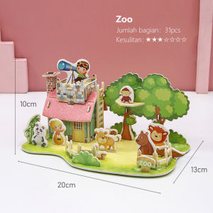 Mainan edukasi puzzle anak 3D bahan foam Jigsaw Puzzle Paper house