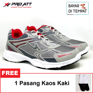 FIURI – Pro ATT – MC 52 Abu Merah 39-43 - Sepatu Kets Pria - Sepatu Sneakers Pria - Sepatu Olahraga Sport Pria - Sepatu Casual Kanvas - Sepatu Jogging Lari Fitness Gym Senam Pria - Sepatu Anak Laki-Laki Cowok - Sepatu Sekolah Bertali SD SMP SMA