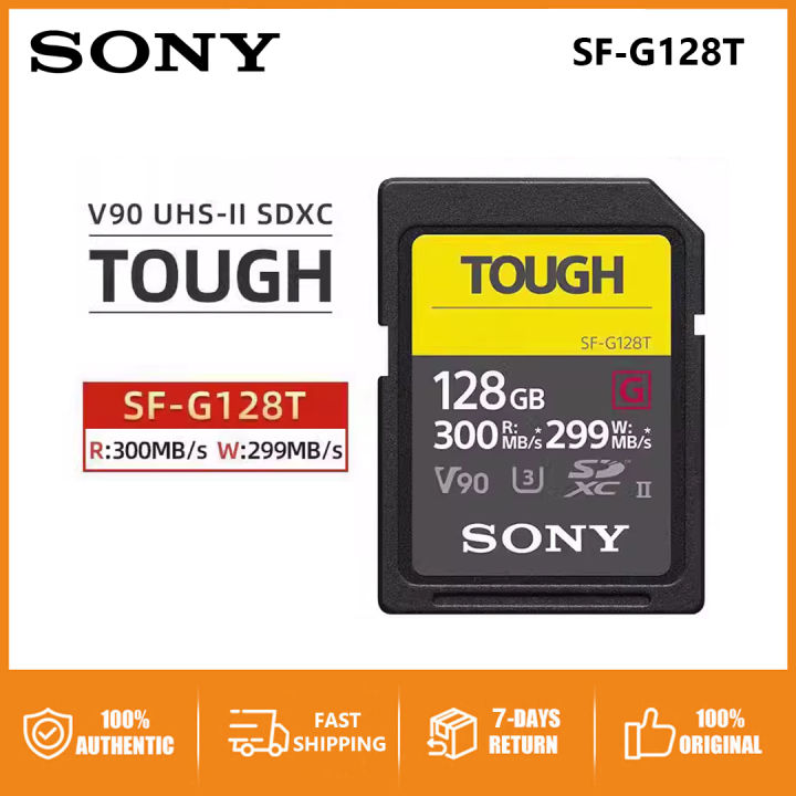 Original Sony SF-G128T 128GB 4K V90 UHS-II SDXC Tough Memory Cards