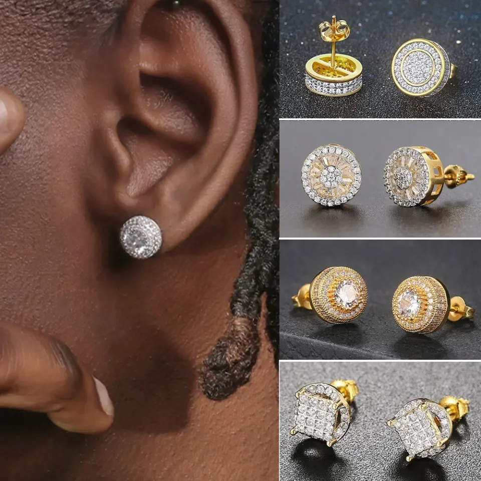 Hip hop on sale diamond earrings