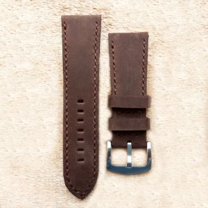 Tali Jam Kulit Sapi Asli Crazy Horse Warna Coklat UK 28mm Bergaransi